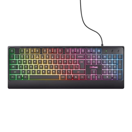 Teclado de membrana TRUST GXT 792 QUADROX Layout US retroiluminado RGB pack gaming 4 en 1