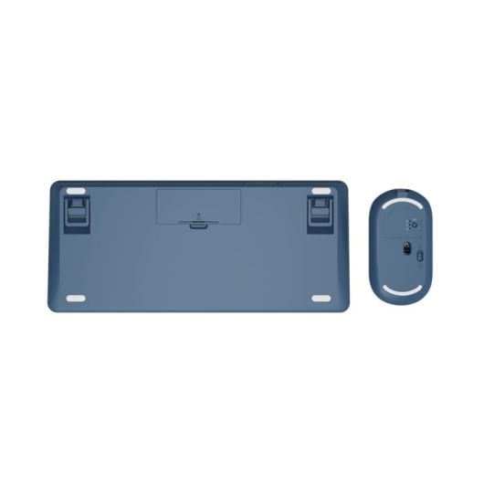 Teclado de tijera Trust Lyra Layout US inalámbrico Azul con ratón y triple conexión