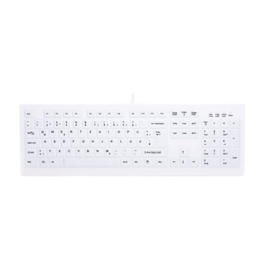 Tastatur Membran CHERRY AK-C8100F-U1-W/GE QWERTZ DE Weiß Kabelgebunden