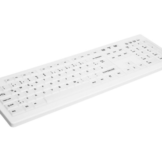Tastatur Membran CHERRY AK-C8100F-U1-W/GE QWERTZ DE Weiß Kabelgebunden