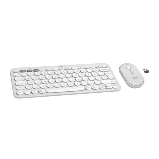Teclado scissor LOGITECH Pebble 2 Combo Layout US sem fios rato incluído branco