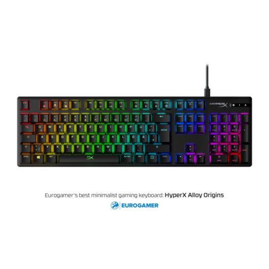 Teclado mecánico HyperX Alloy Origins Layout DE RGB cable desmontable