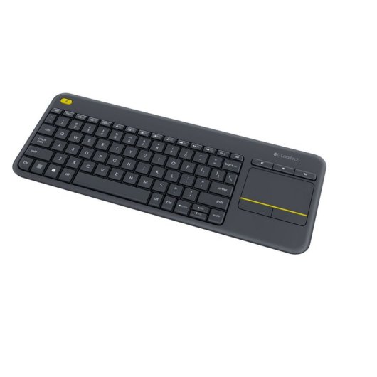 Teclado membrana Logitech K400 Plus Layout Nórdico sem fio touchpad integrado preto