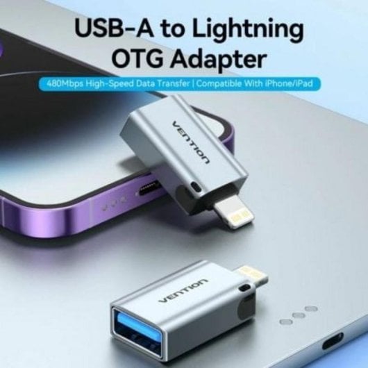 Adapter Vention CUCH0 USB-A zu Lightning Aluminiumgehäuse Blau OTG