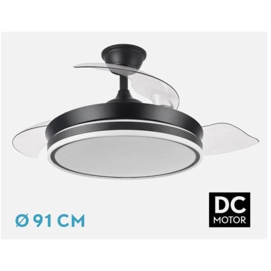 Ventilador Fabrilamp BAYOMO 142599009 Negro DC LED 72W Aspas Desplegables 91cm