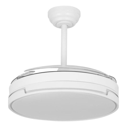 Ventilateur Fabrilamp Papiro DC LED 107 cm télécommande 6 vitesses blanc