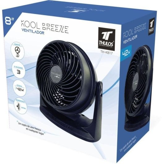 Ventilador Thulos TH-KB17 Negro 3 aspas 20,3 cm Piso/Mesa AC 42 W