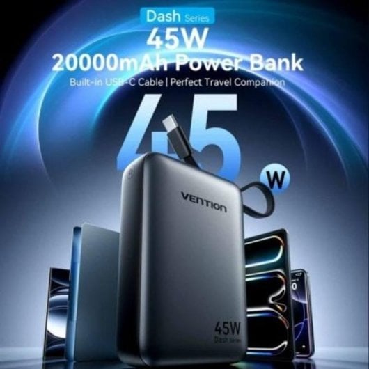 Powerbank Vention FHGN0 20000mAh 45W USB-A USB-C Beige