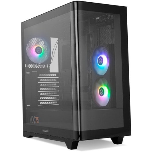 Caja PC NOX Hummer ETHER Semitorre Gaming Cristal Curvo ATX USB-C Negro
