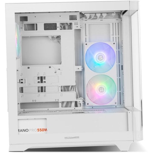 Boîtier PC NOX Hummer ETHER Midi Tower Blanc Verre Trempé USB-C