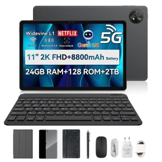 Tablet Blackview Zeno 10 11" 128GB 5G 8800mAh Android 15 Cinzento