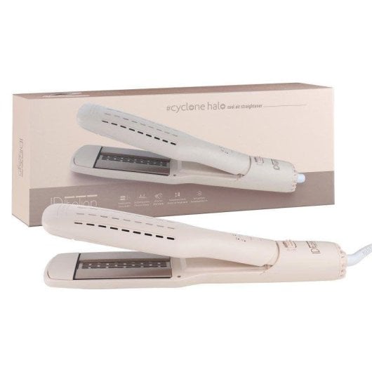 Prancha de cabelo Italian Design Cyclone Halo Cool Air Cerâmica 2 em 1 Profissional Preta