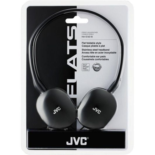 Casque JVC HA-S160-B-E filaire Jack 3,5 mm supra-aural pliable Noir