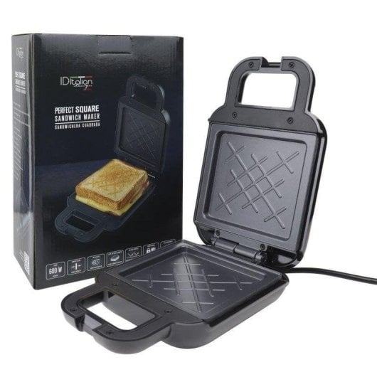 Sandwichera Italian Design elegante 600W superficie antiadherente piloto temperatura