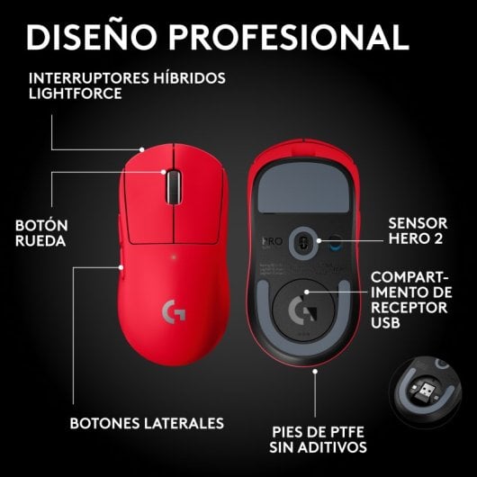 Ratão Logitech G PRO X SUPERLIGHT 2 SE Wireless 44000DPI Vermelho 5 Botões USB-C