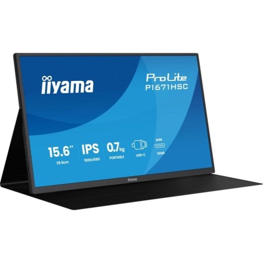 Monitor iiyama ProLite P1671HSC-B1 15,6" FullHD 60Hz IPS 3ms Lautsprecher USB-C HDMI