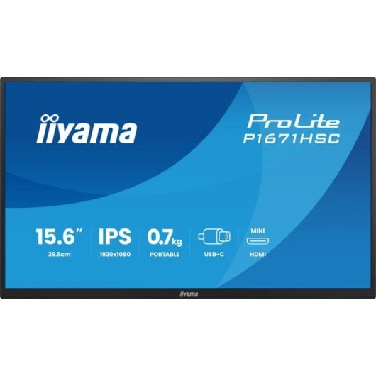 Monitor iiyama ProLite P1671HSC-B1 15,6" FullHD 60Hz IPS 3ms Lautsprecher USB-C HDMI