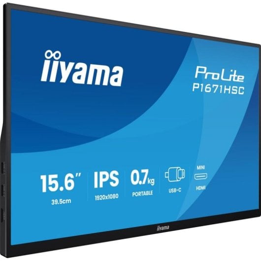 Monitor iiyama ProLite P1671HSC-B1 15,6" FullHD 60Hz IPS 3ms Lautsprecher USB-C HDMI