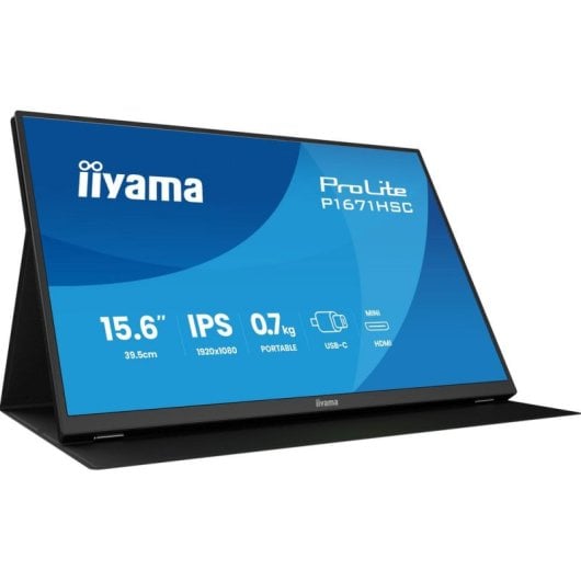 Monitor iiyama ProLite P1671HSC-B1 15,6" FullHD 60Hz IPS 3ms Lautsprecher USB-C HDMI
