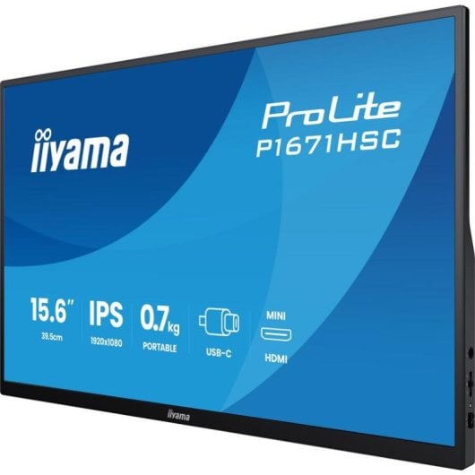 Monitor iiyama ProLite P1671HSC-B1 15,6" FullHD 60Hz IPS 3ms Lautsprecher USB-C HDMI