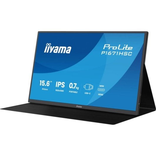 Monitor iiyama ProLite P1671HSC-B1 15,6" FullHD 60Hz IPS 3ms Lautsprecher USB-C HDMI