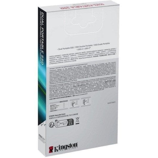 Disco Duro Kingston Dual USB-A/C 512GB SSD 1050MB/s Compacto Plug&Play