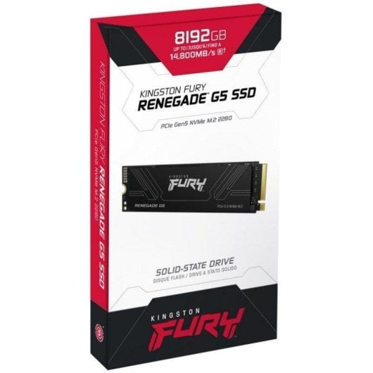Disco Duro Kingston FURY Renegade G5 8TB M.2 NVMe PCIe 5.0 14800MB/s DDR4-Cache