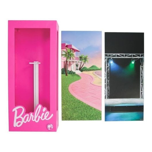 Licht Nachtlicht Paladone Barbie Doll Display Case rosa USB AA batteriebetrieben