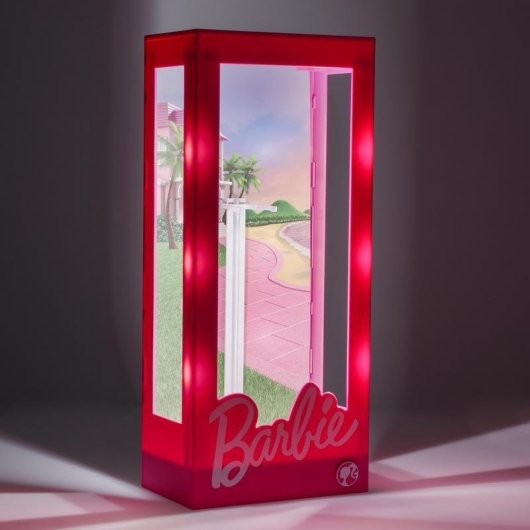 Licht Nachtlicht Paladone Barbie Doll Display Case rosa USB AA batteriebetrieben