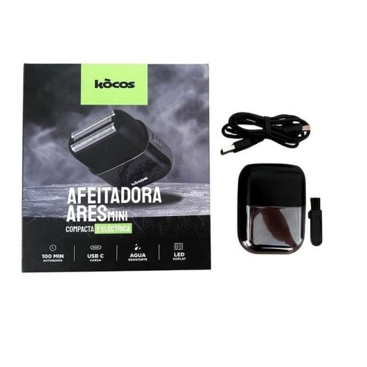 Rasoio Elettrico Viso Kocos Ares Mini Senza Filo 100 min Impermeabile 3 Lame