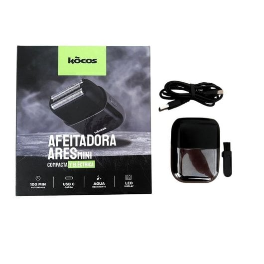 Afeitadora Kocos Ares Mini Compacta Recargable 100 min Resistente Agua