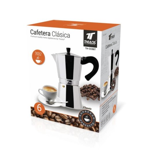 Cafeteira Moka Thulos TH-CC09T 9 chávenas compatível indução alumínio