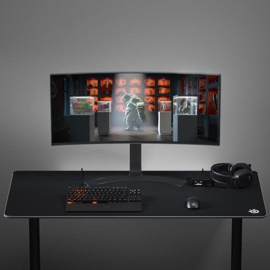 Alfombrinha Steelseries QcK 3XL Preto Superfície Monocromática 1220x590 mm Base Antiderrapante