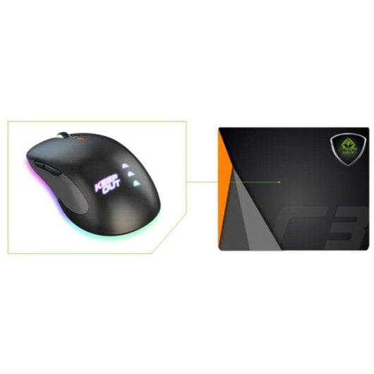 Alfombrilla Keep Out R3 Gaming Base Antiscivolo Tessuto 395x320mm