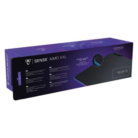 Alfombrilla Turtle Beach Sense AIMO XXL RGB, alimentazione USB, superficie monocromatica