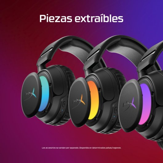 Auriculares HyperX Cloud Flight 2 inalámbricos Bluetooth Gaming RGB ANC micrófono extraíble Negro