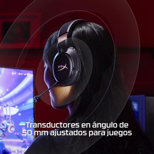 Auriculares HyperX Cloud Flight 2 inalámbricos Bluetooth Gaming con Cancelación de Ruido, RGB y micrófono extraíble, col