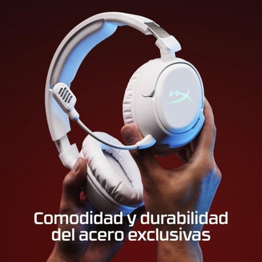 Auriculares HyperX Cloud Flight 2 inalámbricos Bluetooth Gaming con RGB y micrófono extraíble, color negro