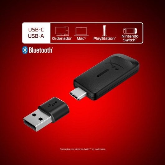 Auriculares HyperX Cloud Flight 2 inalámbricos Bluetooth Gaming con Cancelación de Ruido, RGB y micrófono extraíble, col