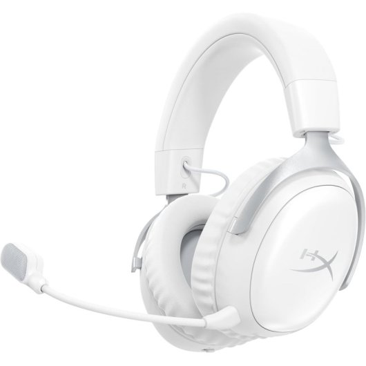 Auriculares HyperX Cloud III S Wireless Bluetooth Gaming, até 120h, microfone destacável, brancos