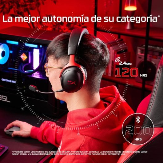 Auriculares HyperX Cloud III S Wireless Bluetooth Gaming, até 120h, microfone destacável, brancos