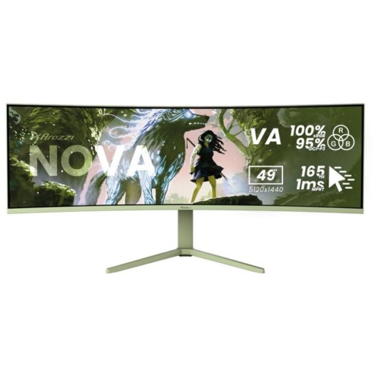 Écran PC Arozzi Nova 49" DQHD 165Hz VA incurvé USB-C HDR Vert