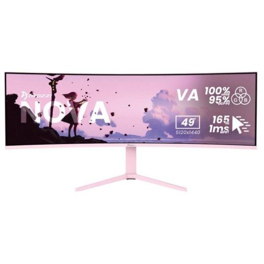 Monitor PC Arozzi Nova 49" Dual QHD 165Hz VA Curvo 4ms Regolabile Rosa