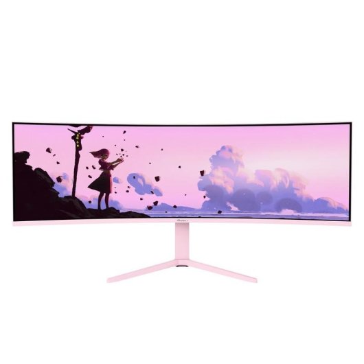 Monitor PC Arozzi Nova 49" Dual QHD 165Hz VA Curvo 4ms Regolabile Rosa