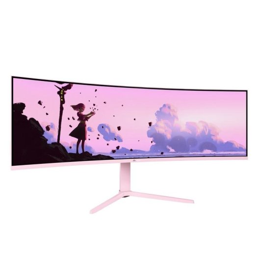 Monitor PC Arozzi Nova 49" Dual QHD 165Hz VA Curvo 4ms Regolabile Rosa