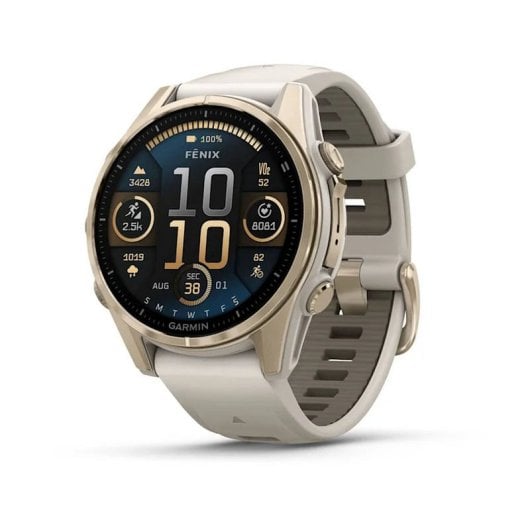 Garmin fenix 8 Bluetooth GPS WiFi 43mm AMOLED Ouro Cinza Tamanho único Resistente à água 40m