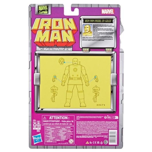 Figurine Hasbro Marvel Legends Series Iron Man Model 01 Gold articulée or