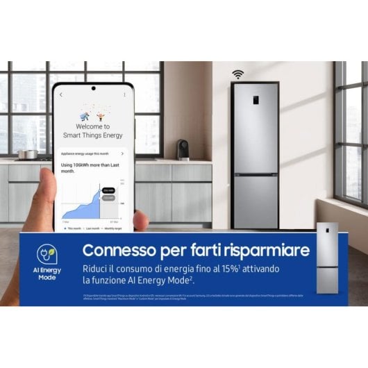 Frigorífico Combi Samsung RB38C774DSA No Frost 203cm 390L D Inox WiFi