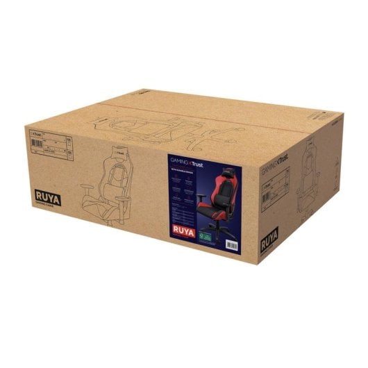 Gaming-Stuhl Trust GXT 714 RUYA ergonomisch Holzstruktur 3D Armlehnen 150 kg schwarz-rot