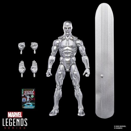Actionfigur Hasbro Marvel Legends Series Silver Surfer Silber 20 Bewegungspunkte